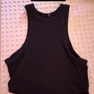 lululemon athletica black sleeveless muscle tee with cut out relaxed style